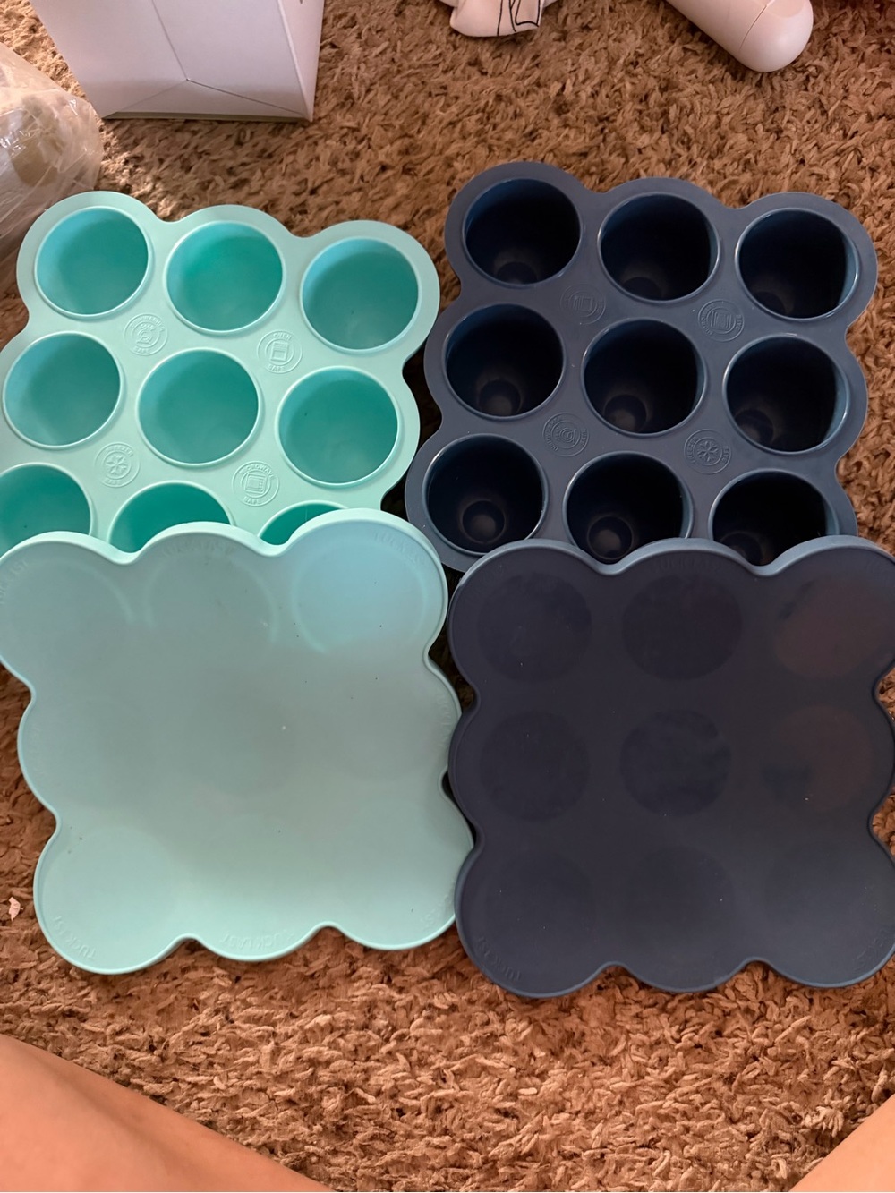 Silicone Mold Set - Aqua & Navy Freezer Trays